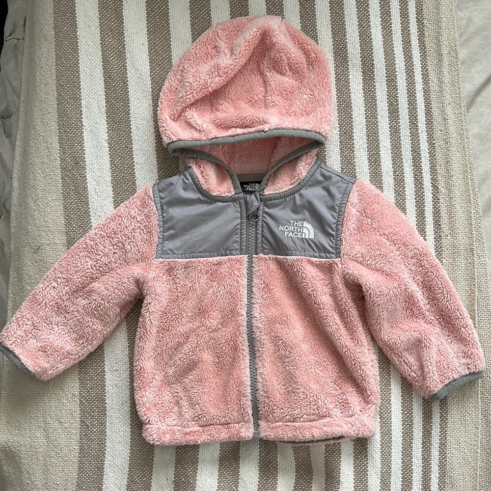 The North Face Fleece Hoodie in Pink and Gray